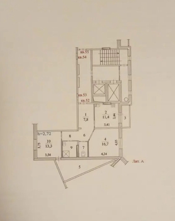 Квартира 2 ком. 62м² 14/17 эт.